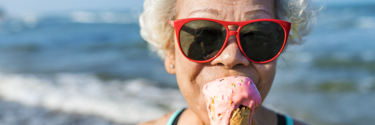 Short Self-Care Is Still Self-Care: List of Ideas woman eating an ice-cream