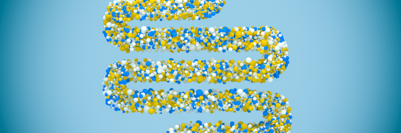 Researchers Find Evidence Gut Bacteria Plays a Role in Fibromyalgia Bacteria inside the large intestine, concept, representation. 3D illustration.