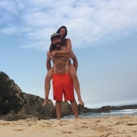 Kristiana and her partner, Jordan on the beach.