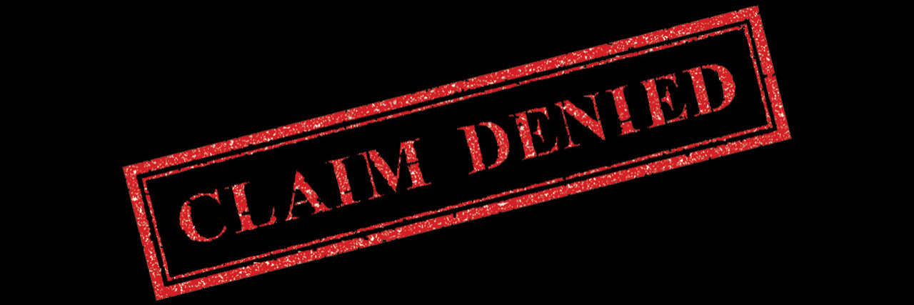 KHN: Legal Promise of Equal Mental Health Treatment Often Falls Short Red Claim Denied stamp on black background