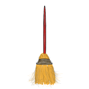 Red-handled broom for sweeping