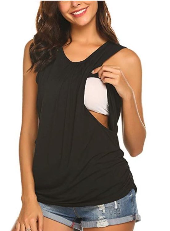 black nursing tank top