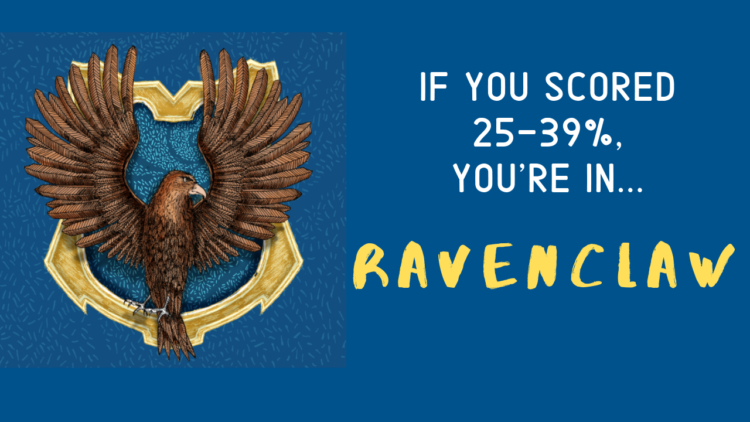 If you scored 25-39%, you're In... ravenclaw