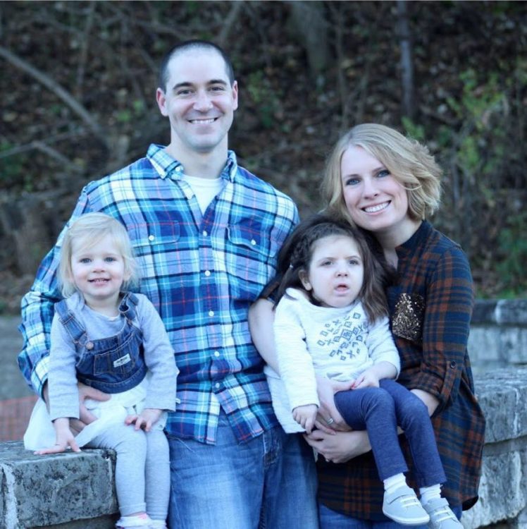 the author and her family smiling