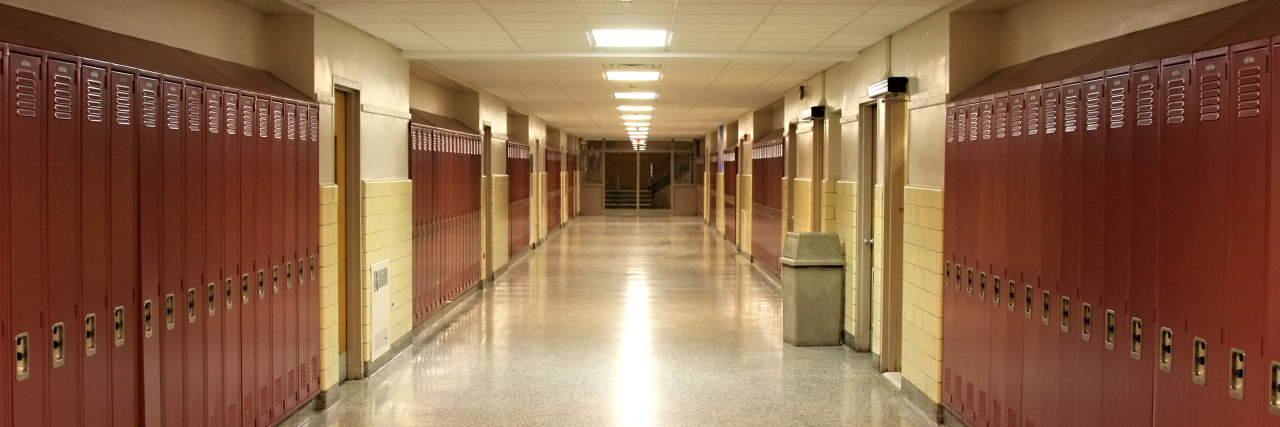 School hallway with lockers