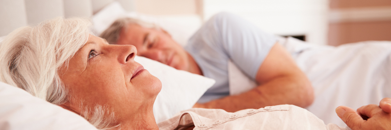 How Cancer Affects Your Sex Life Even After Remission Worried Senior Woman Lying Awake In Bed