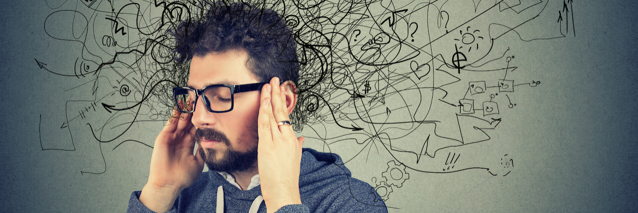 10 Things Someone With ADHD Wishes Others Understood A man with lines and squiggles coming out of his head.