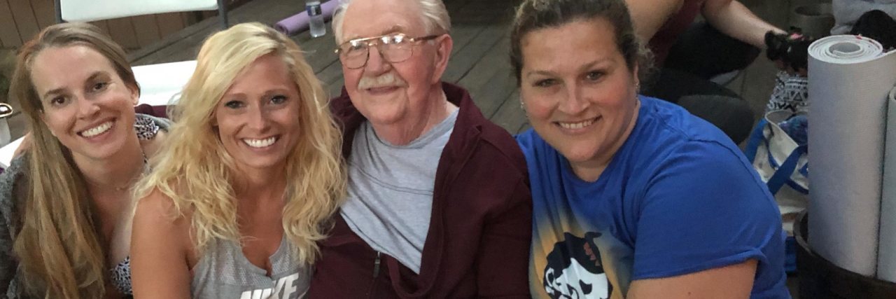 Why You Shouldn't Judge Someone for Opioid Addiction photo of contributor and two other women sitting beside an elderly man