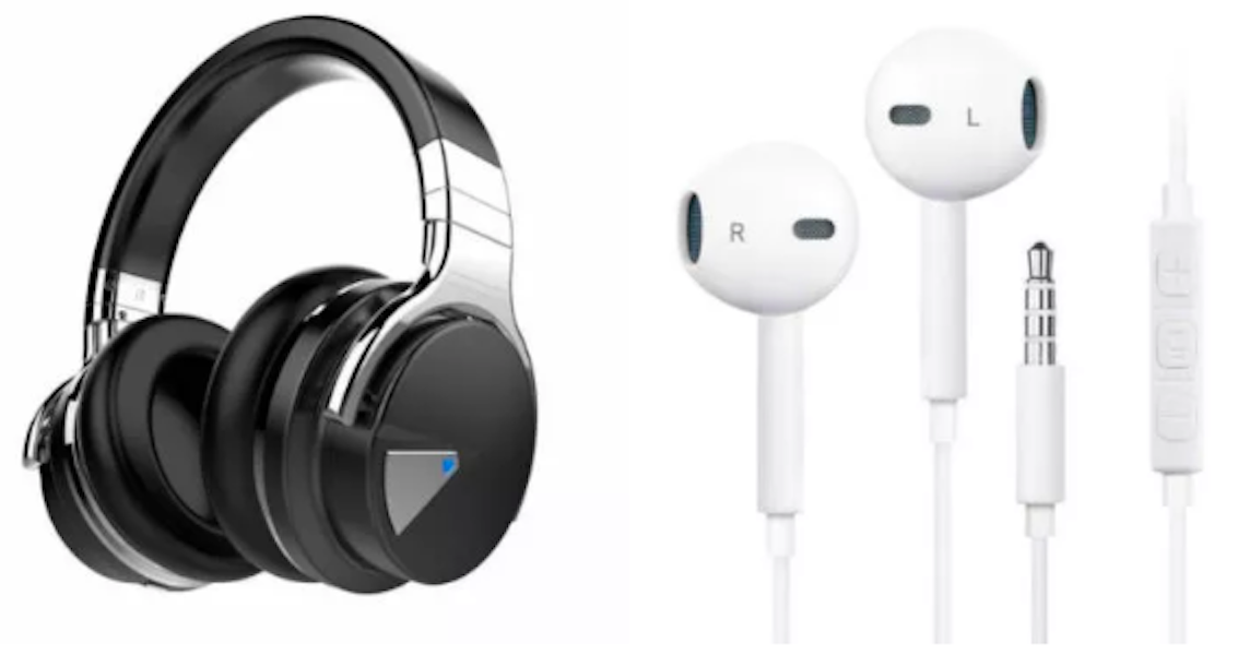 Noise-canceling headphones and earbuds