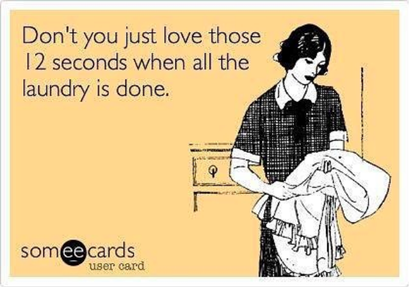 don't you just love those 12 seconds when all the laundry is done