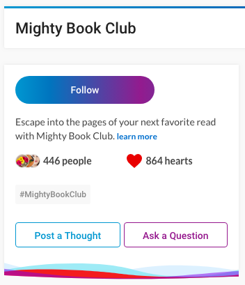 Mighty Book Club Page Screen Shot.