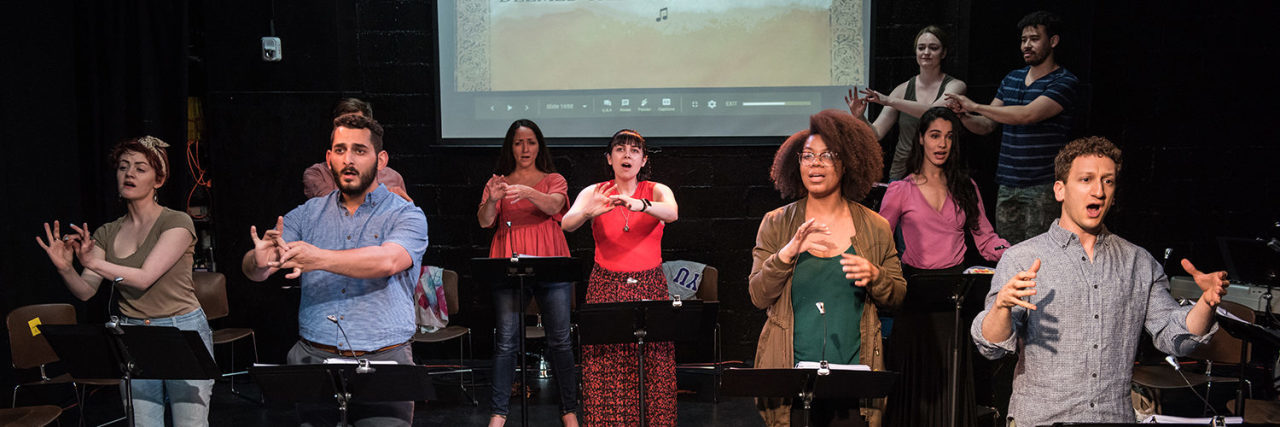 Deaf and Hearing Theatre Professionals Collaborate in New Musical 'Stepchild' The Deaf and hearing cast of the musical "Stepchild" perform at IRT Theater. The musical combines singing, music and American Sign Language.