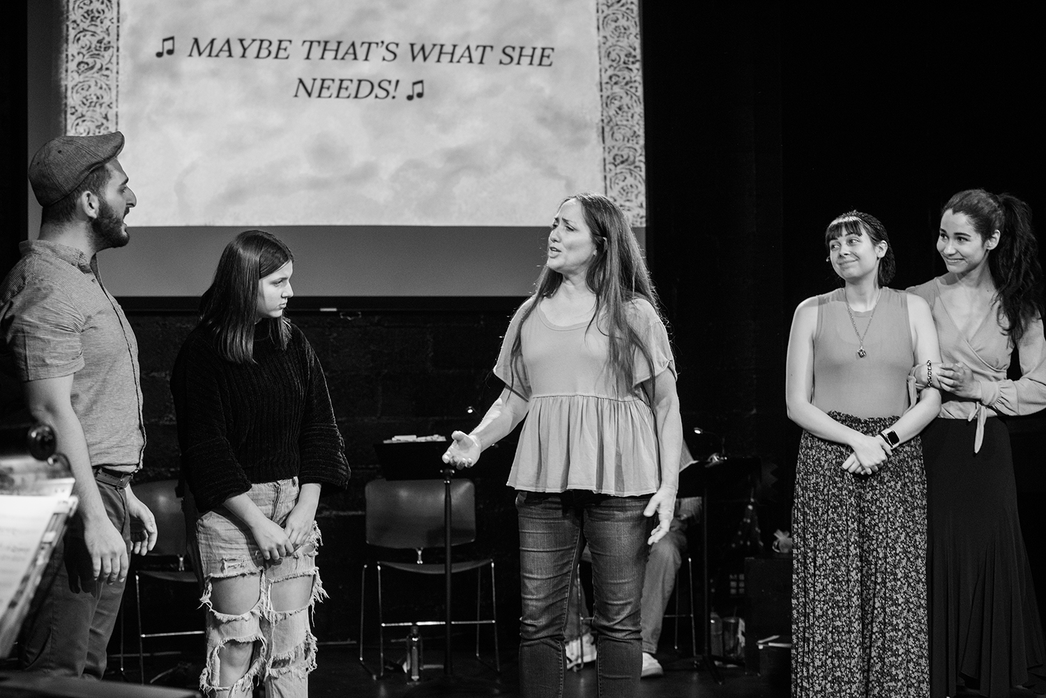 Christopher Isolano, Catalene Sacchetti-Manganelli, Tamra Hayden and April Lavalle in the ASL / English musical "Stepchild."
