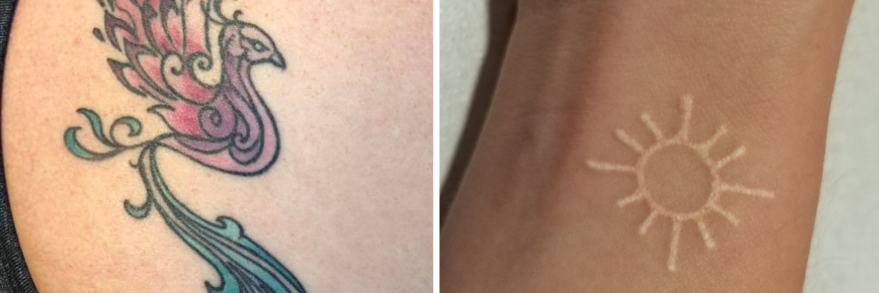 15 Tattoos Inspired by Migraine phoenix tattoo and white sun tattoo