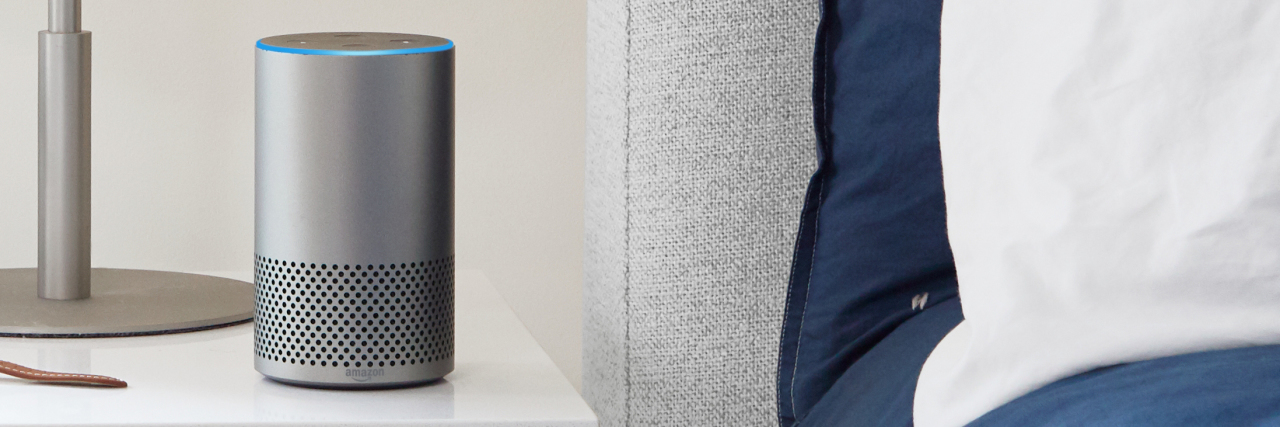KHN: How Amazon Alexa Is Expanding Into Health Care Services Amazon Silver Echo Near Bed