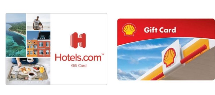 hotels.com and shell gift cards
