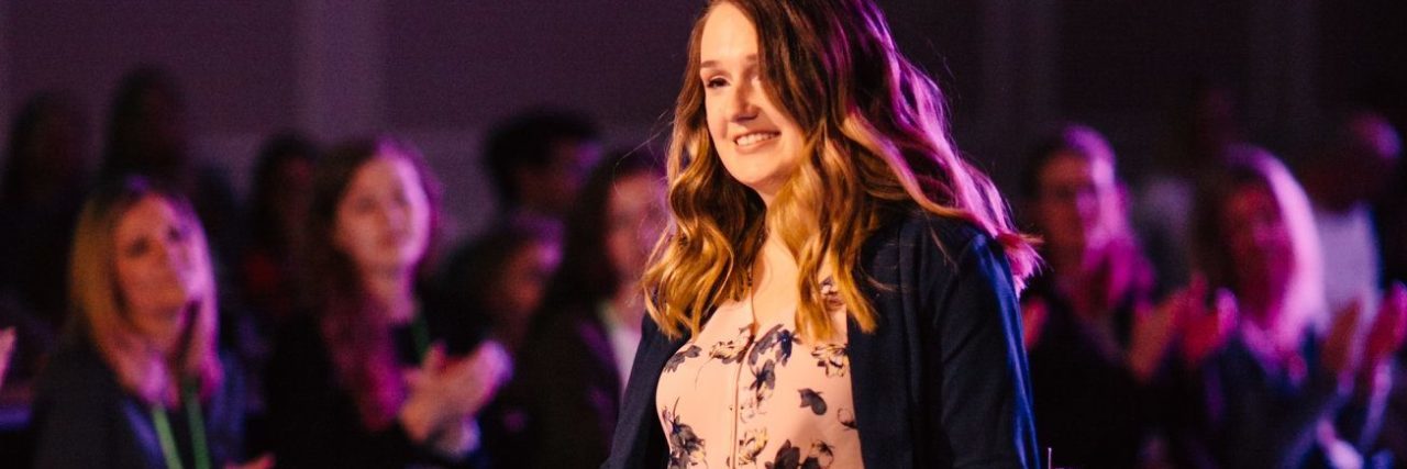 Modeling in an Inclusive Fashion Show as a Wheelchair User Shannon on the runway.