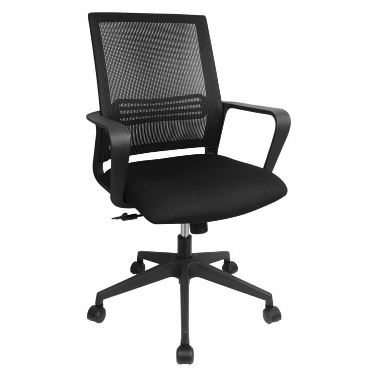 black desk chair with mesh back