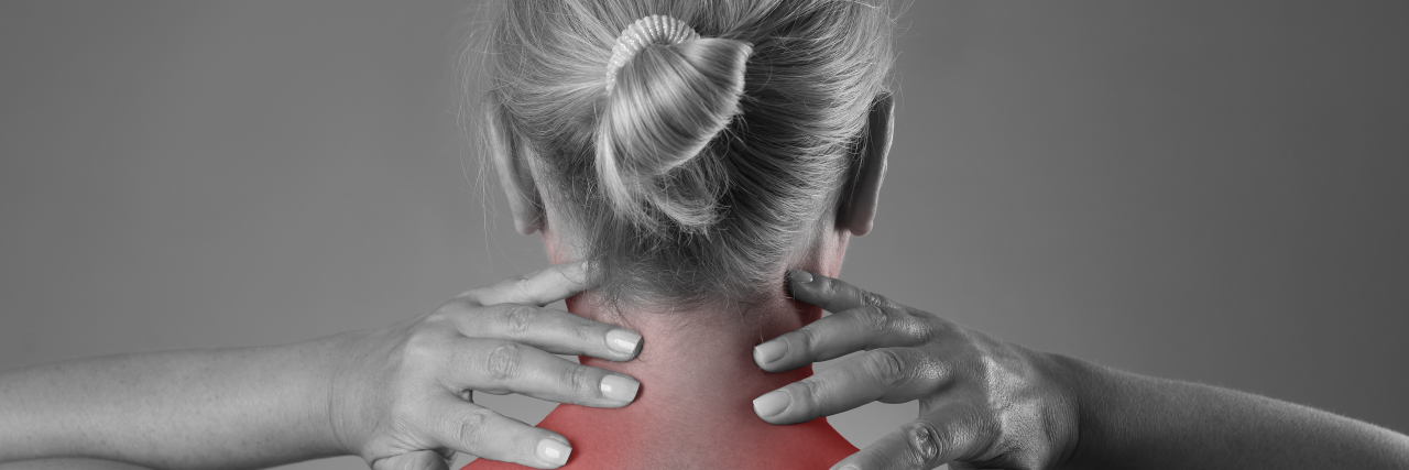 When People Say They Don't Notice Your Physical Differences Woman touching her neck.