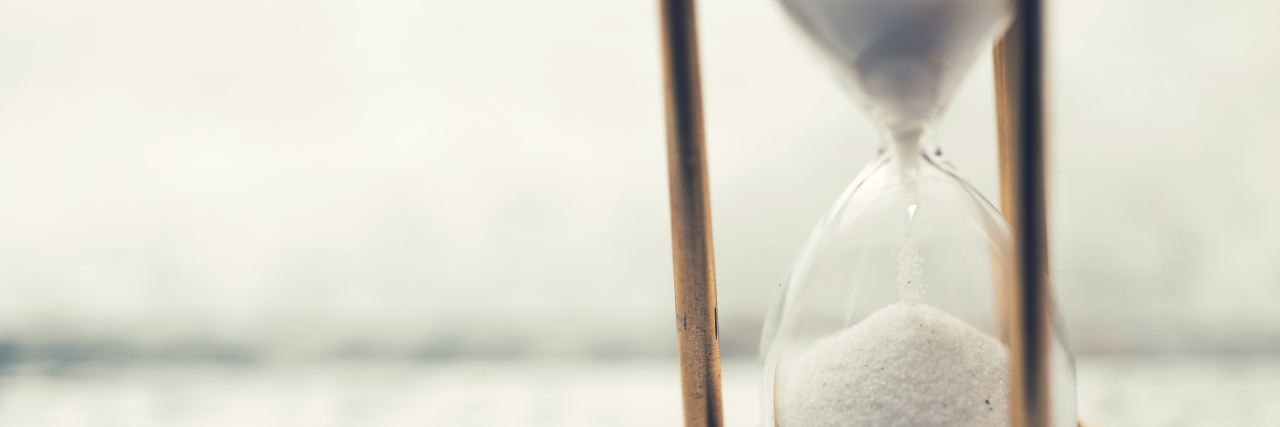 hourglass on the table