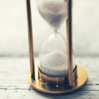 hourglass on the table