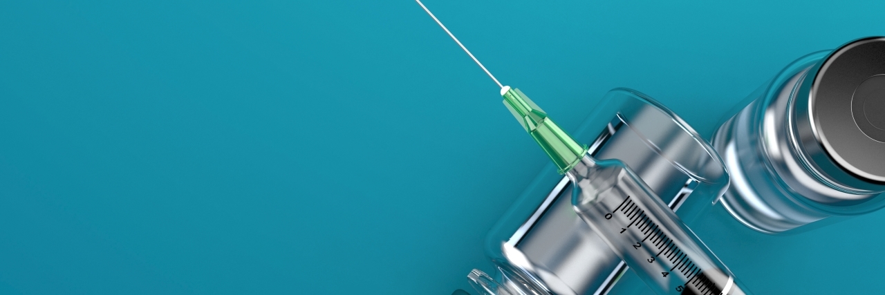 Overcoming Fears With Self-Injecting syringe, needle and medicine