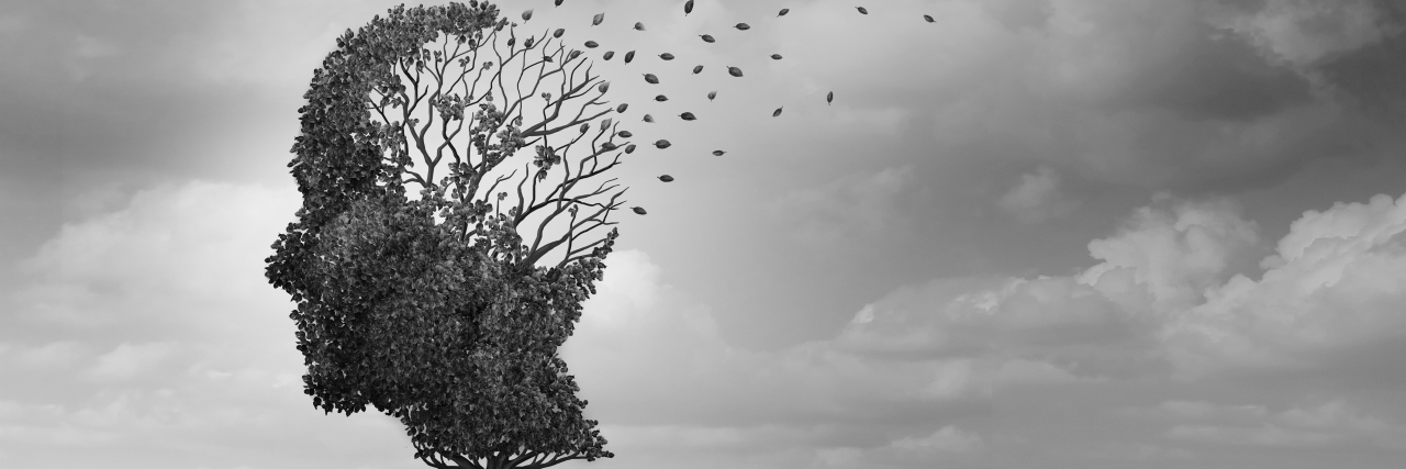Memory Problems After Traumatic Brain Injury Birds flying from head shaped like a tree.