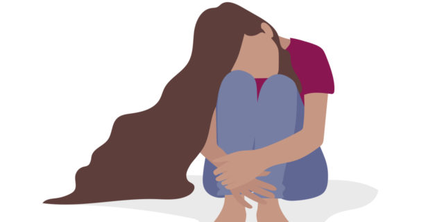 Mi Salud Mental Como Madre de un Niño Con Discapacidades Ilustración de una mujer abrumada sentada en el piso