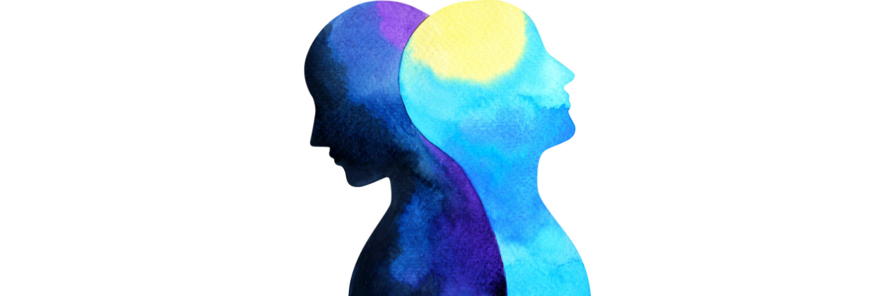 A Migraine Specialist Dispels Common Migraine Myths and Misconceptions Two water color faces facing opposite directions