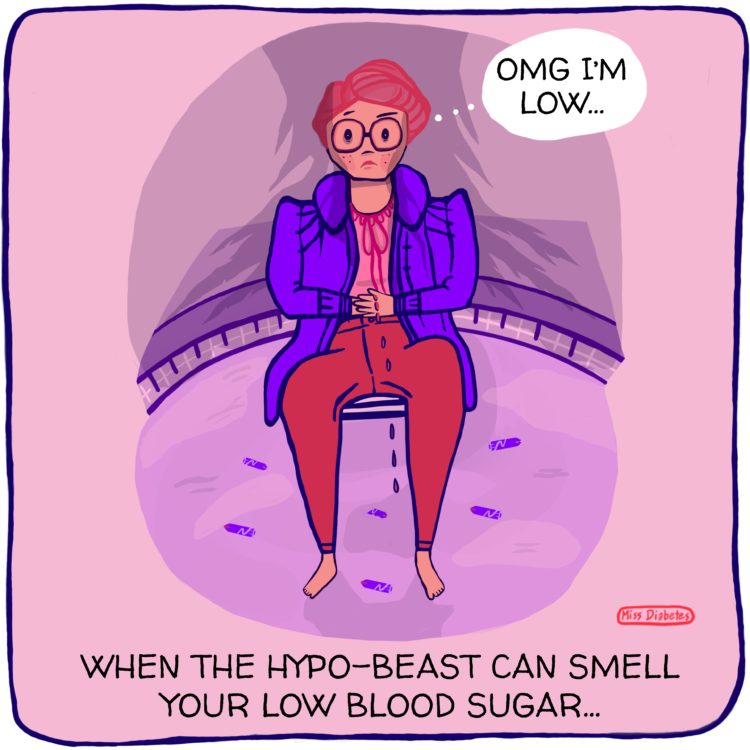 when the hypo-beast can smell your low blood sugar, girl thinking omg i'm low