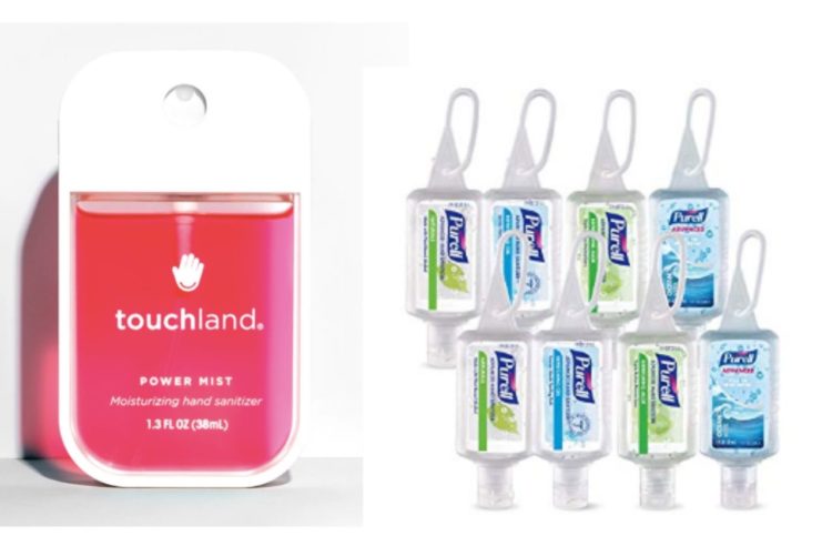 touchland hand sanitizer and purell hand sanitizer
