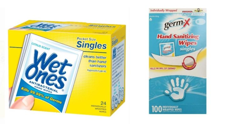 wet wipes and germ-x wipes