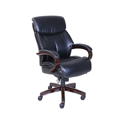 black leather desk chair