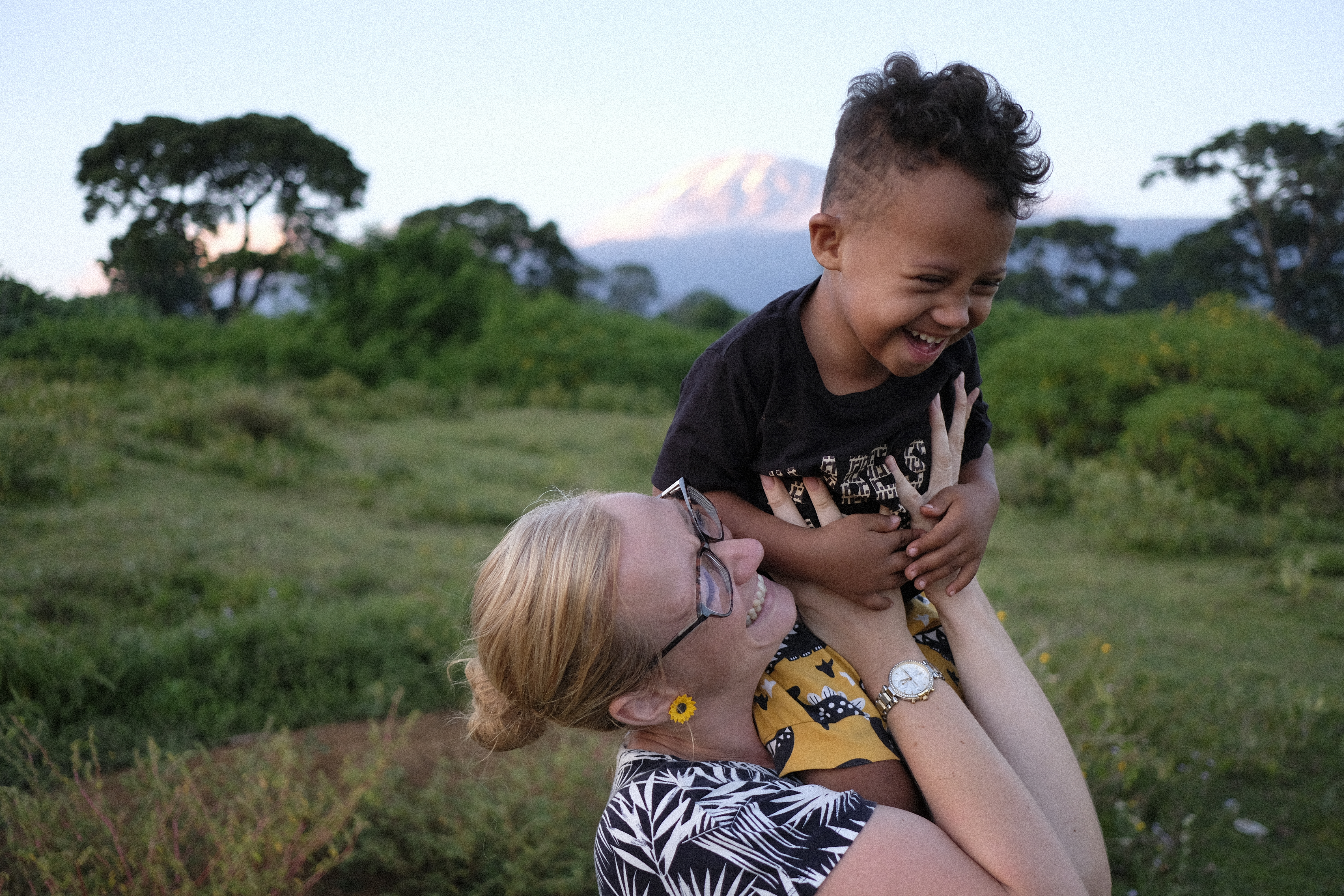 Hayley with her son who has Down syndrome.