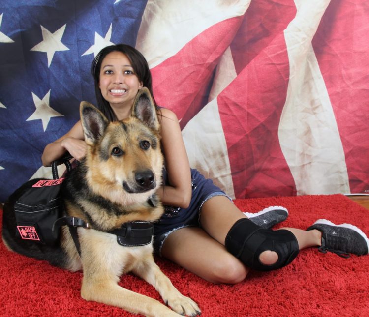 Cecilia K. and her service dog