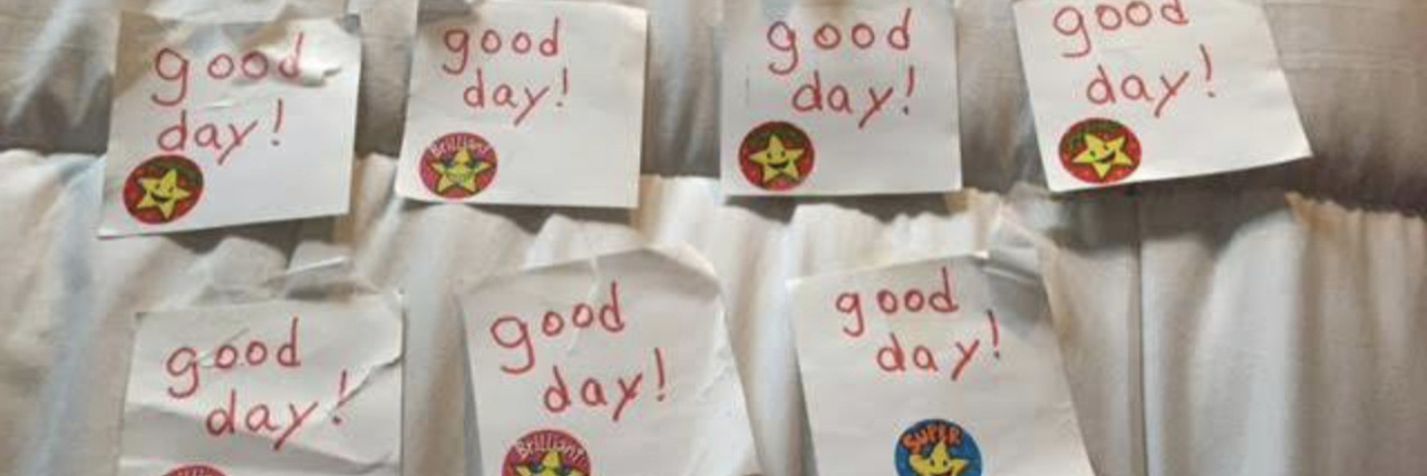 The Benefits of Homeschooling Children With Disabilities 7 handwritten notes received in kindergarten out of 180 days.