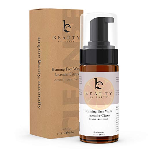 foaming face wash in brown bottle with brown box