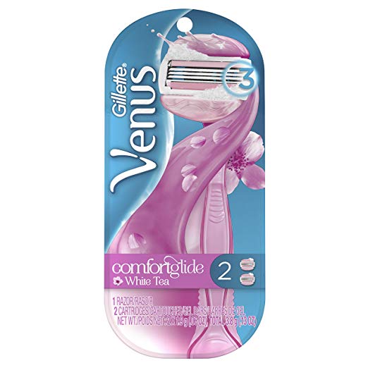 venus gillette comfort glide razor pink and blue package