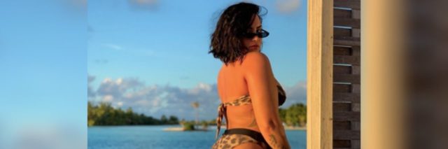 Demi Lovato in a bikini in the water