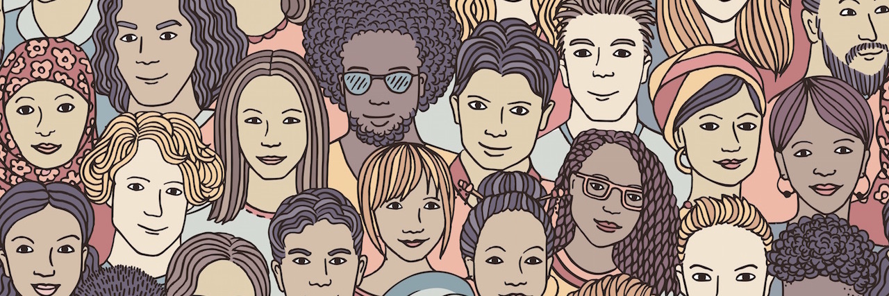 An illustration of a diverse crowd of people