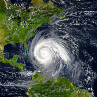 Tropical hurricane approaching the USA.