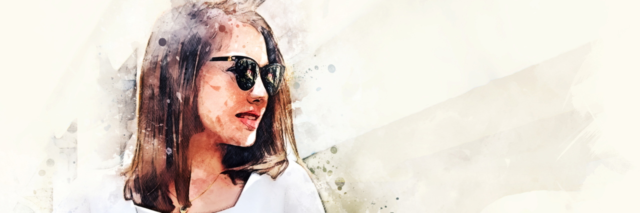 How to Live While You're Still Alive With a Terminal Cancer Diagnosis Abstract beautiful woman smile portrait traveling and walking street in the city on watercolor illustration painting background.