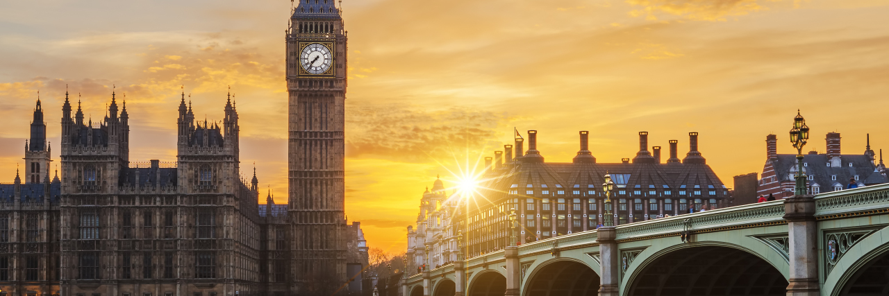 Managing Fatigue When Traveling With Fibromyalgia Big Ben and Westminster Bridge at sunset, London, UK