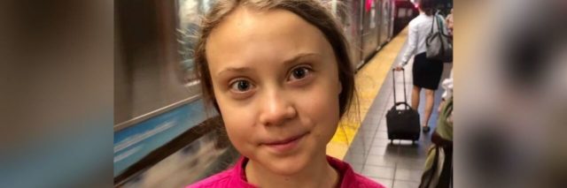 Greta Thunberg in the New York subway