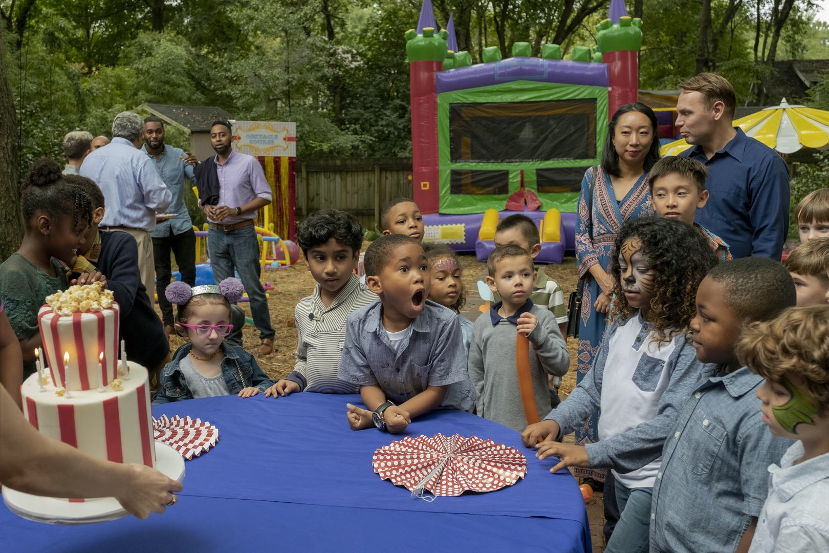 Sammi Haney with other kids in a scene from "Raising Dion" on Netflix.