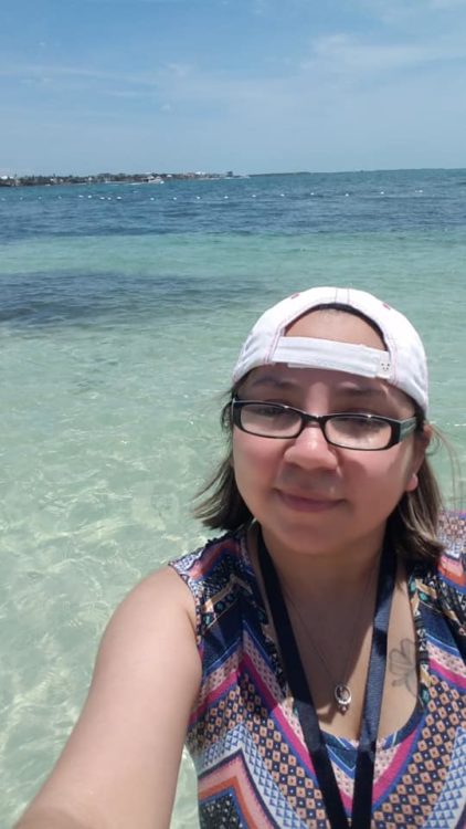 Woman selfie at the beach