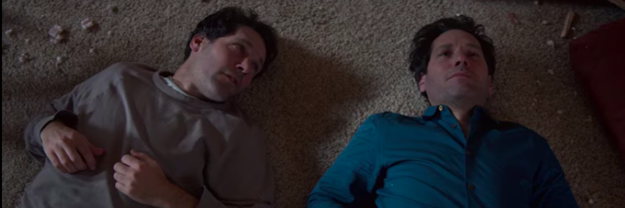 Two Paul Rudds Star in Upcoming Netflix Comedy 'Living With You' Two Paul Rudds side by side on the carpet in "Living With Yourself"