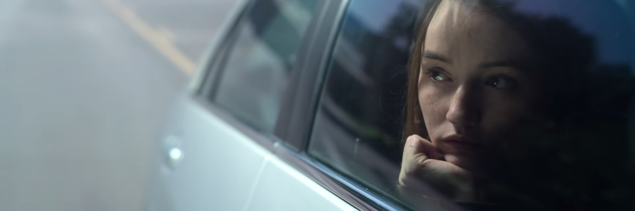 How It Feels to Watch Netflix's 'Unbelievable' as a Rape Survivor screenshot of Netflix's Unbelievable showing lead character looking out of car window
