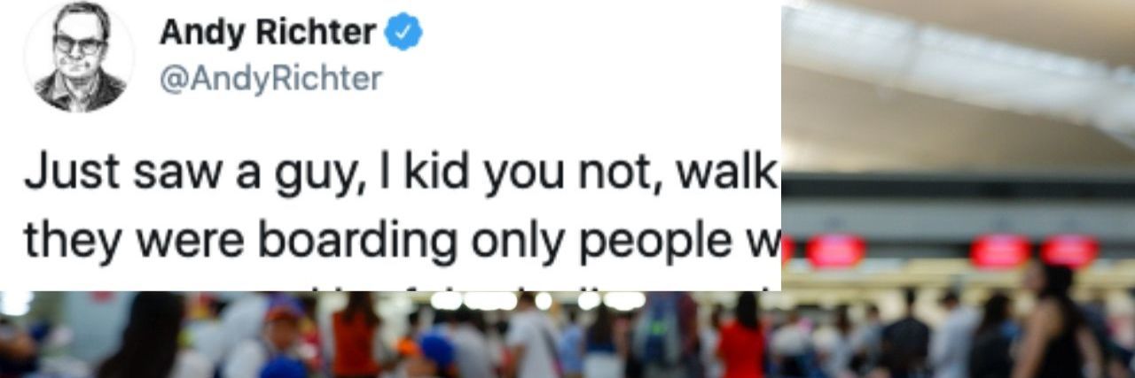 Andy Richter Tweets About Man 'Faking Limp' at Airport andy richter tweet and airport line