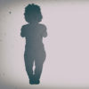 Silhouette of a woman with dwarfism.